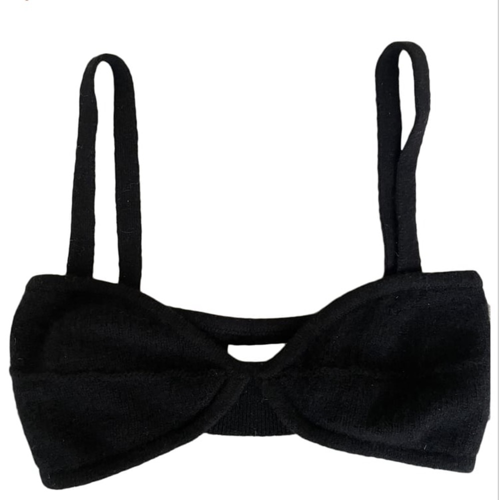 Authentic KHAITE ‘The Eda’ Cashmere Bralette in black size M